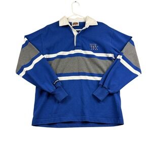 Kentucky Wildcats Barbarian Rugby Wear Polo Shirt Mens Small Blue White Stripe